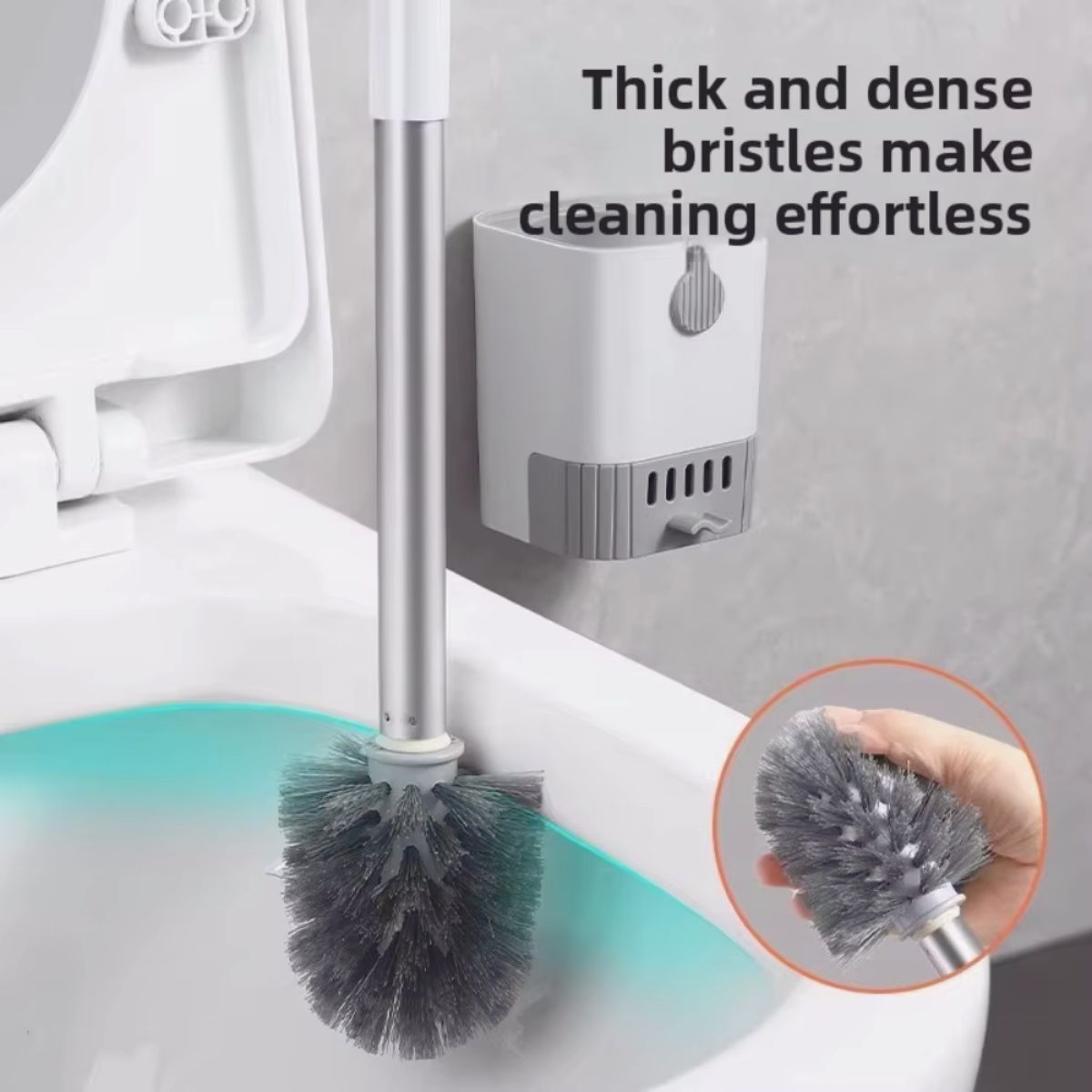 Wall-Mounted Flexible Toilet Brush Set