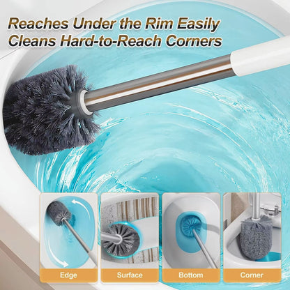 Wall-Mounted Flexible Toilet Brush Set